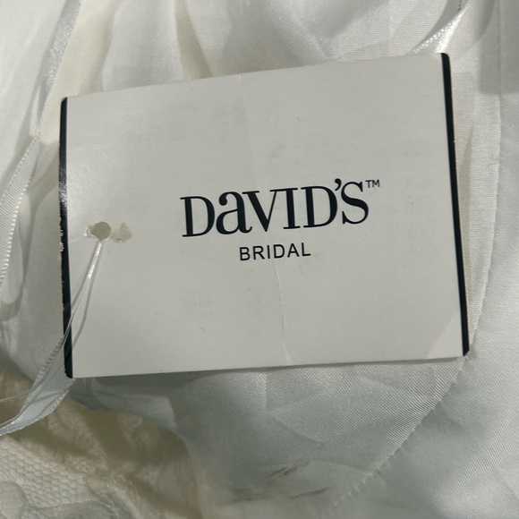 David's Bridal Girls Lace Flower Girl Dress Ivory Size 8 Formal NWT Wedding Bow - Picture 10 of 11